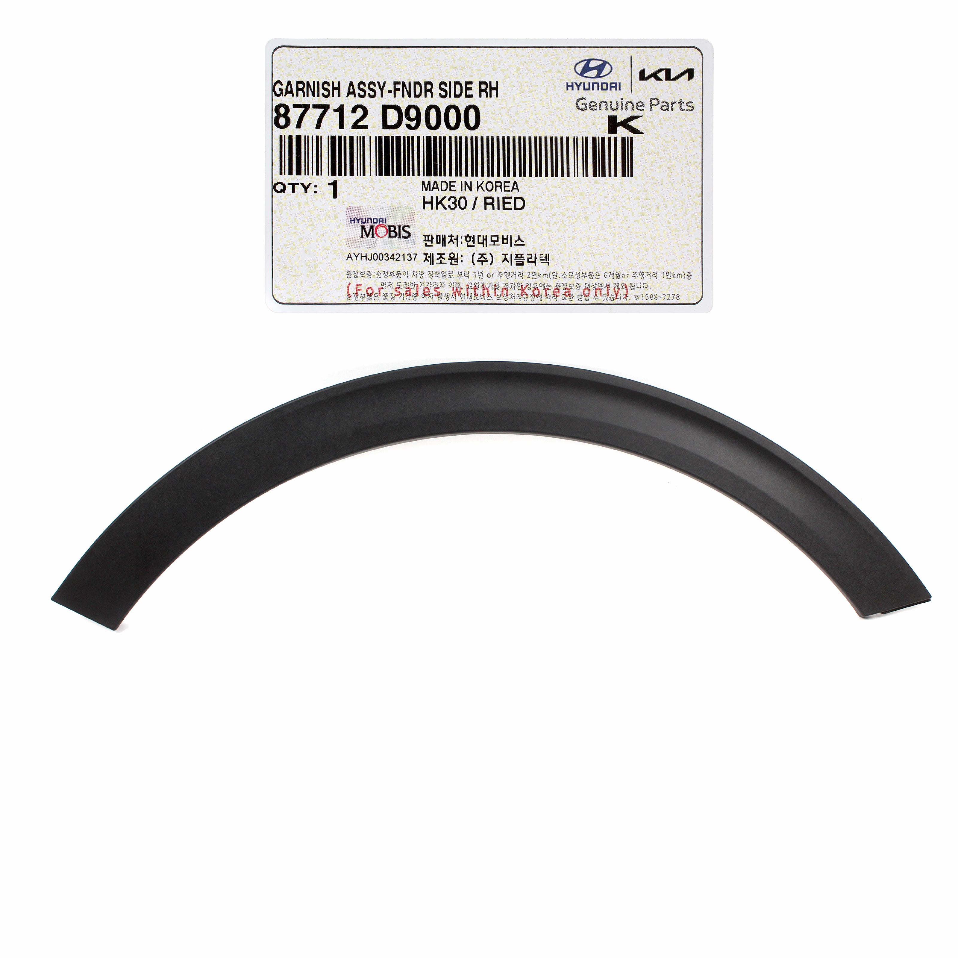 Right Front Fender Wheel Opening Molding For 2017-2022 Kia Sportage – Direct Replacement Part #87712D9000