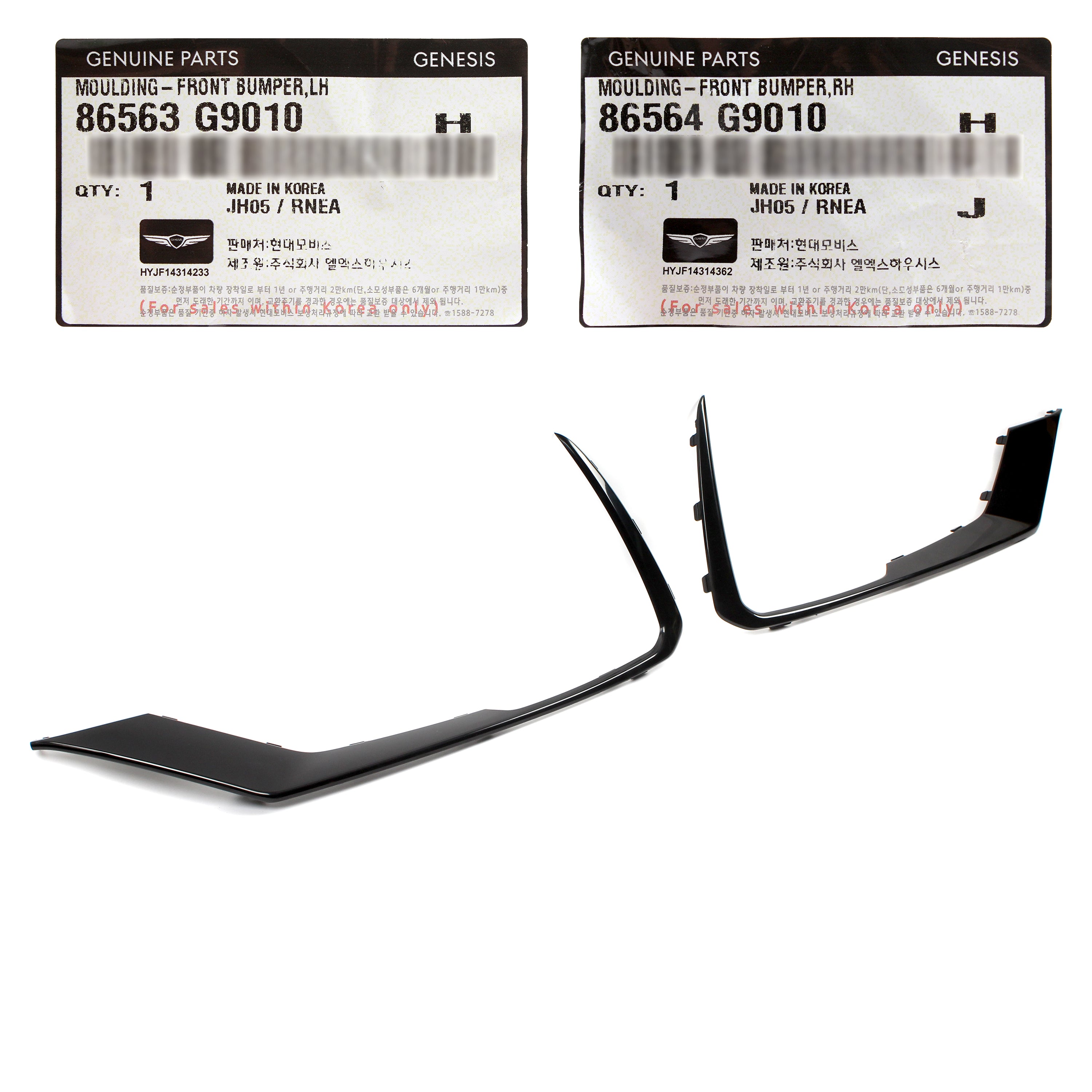 GENUINE Front Bumper Moldings LEFT & RIGHT for 2019-2021 Genesis