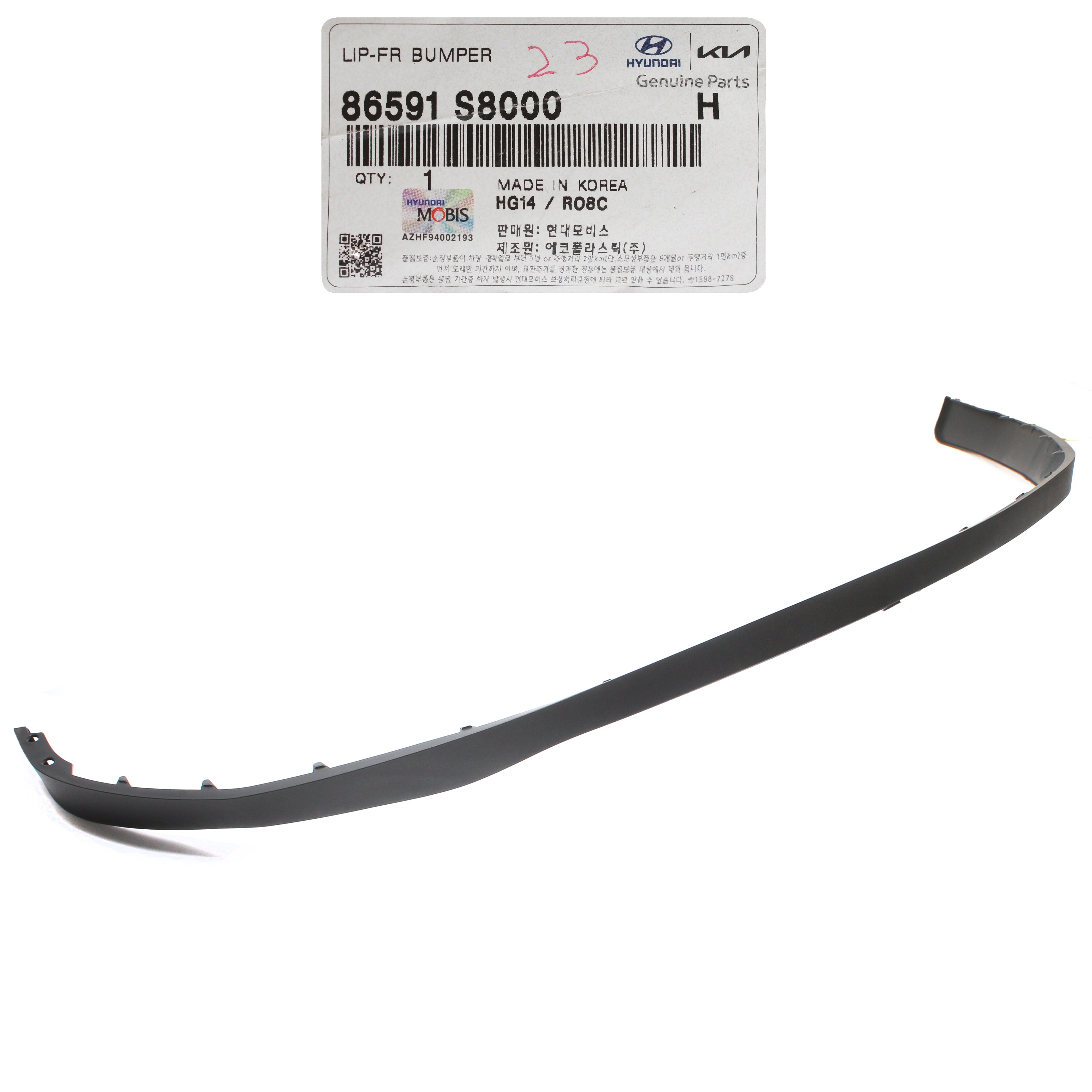 Genuine Hyundai Palisade 2020-2021 Front Bumper Lower Spoiler / Chin Lip – OEM #86591S8000