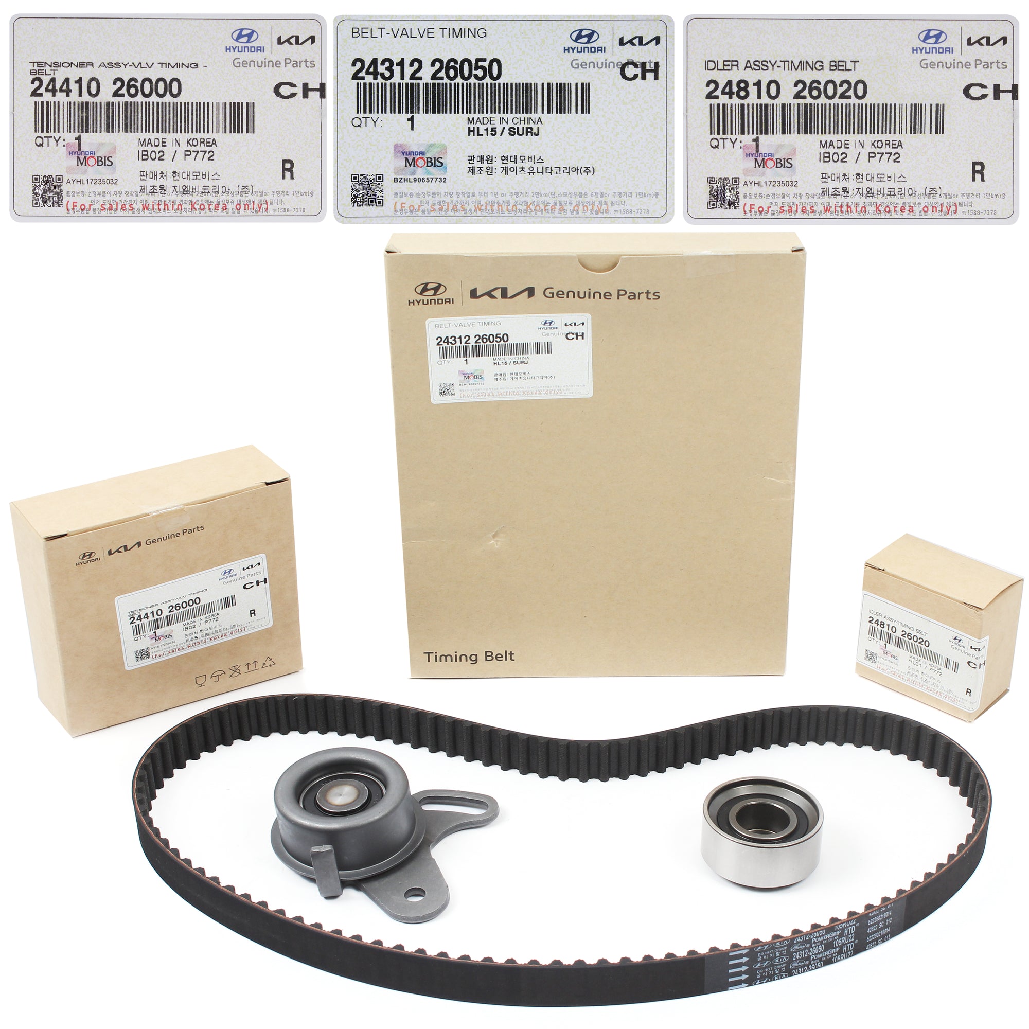 GENUINE Engine Timing Belt Kit for 1996-2011 Hyundai Accent Kia Rio 2431226050