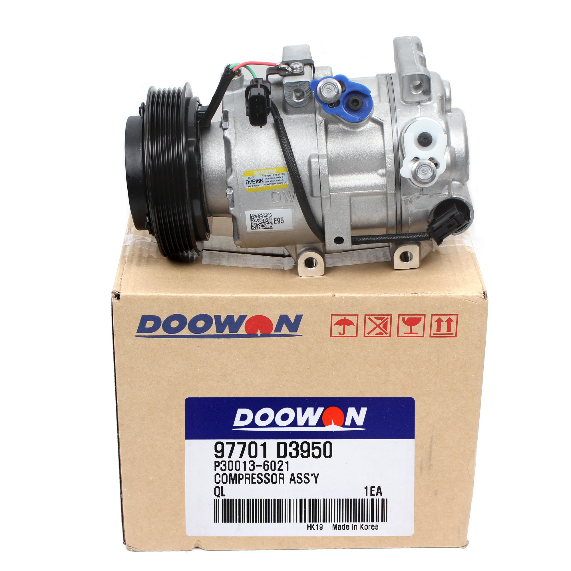 DOOWON OEM AC Compressor DVE16N for 19-21 Tucson 2.4L 20-22 Sportage