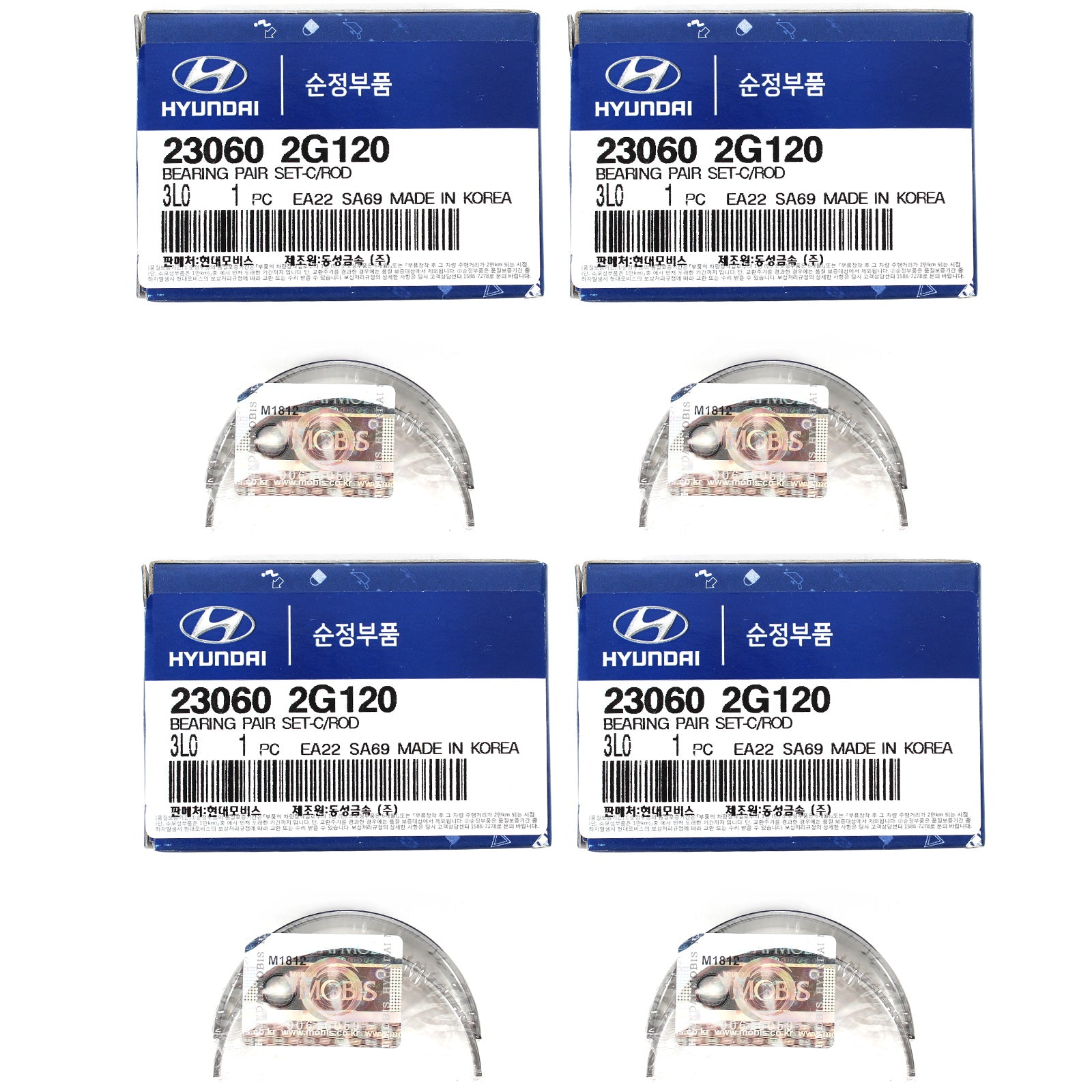 GENUINE Connecting Rod Bearings 8pcs for Hyundai Kia 2.0L 2.4L 230602G120