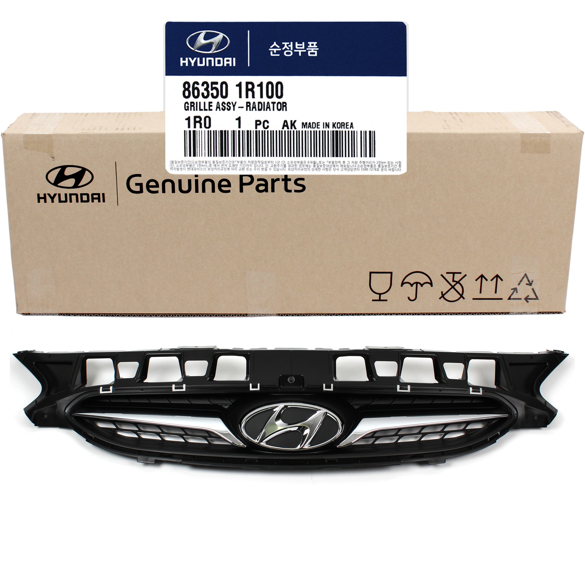 GENUINE Radiator Grille & Upper Cover for 2012-2014 Hyundai Accent 863501R100