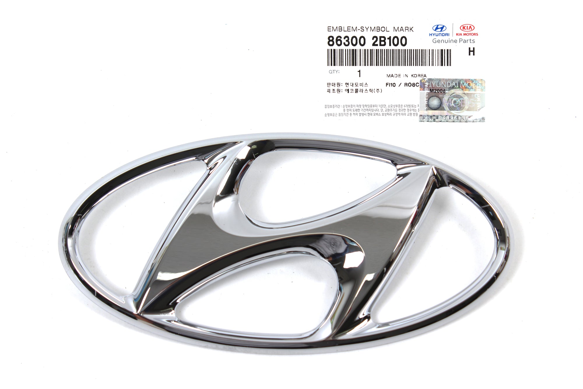 GENUINE Front Bumper Grille "H" Logo for 07-12 Hyundai Veracruz 863002B100