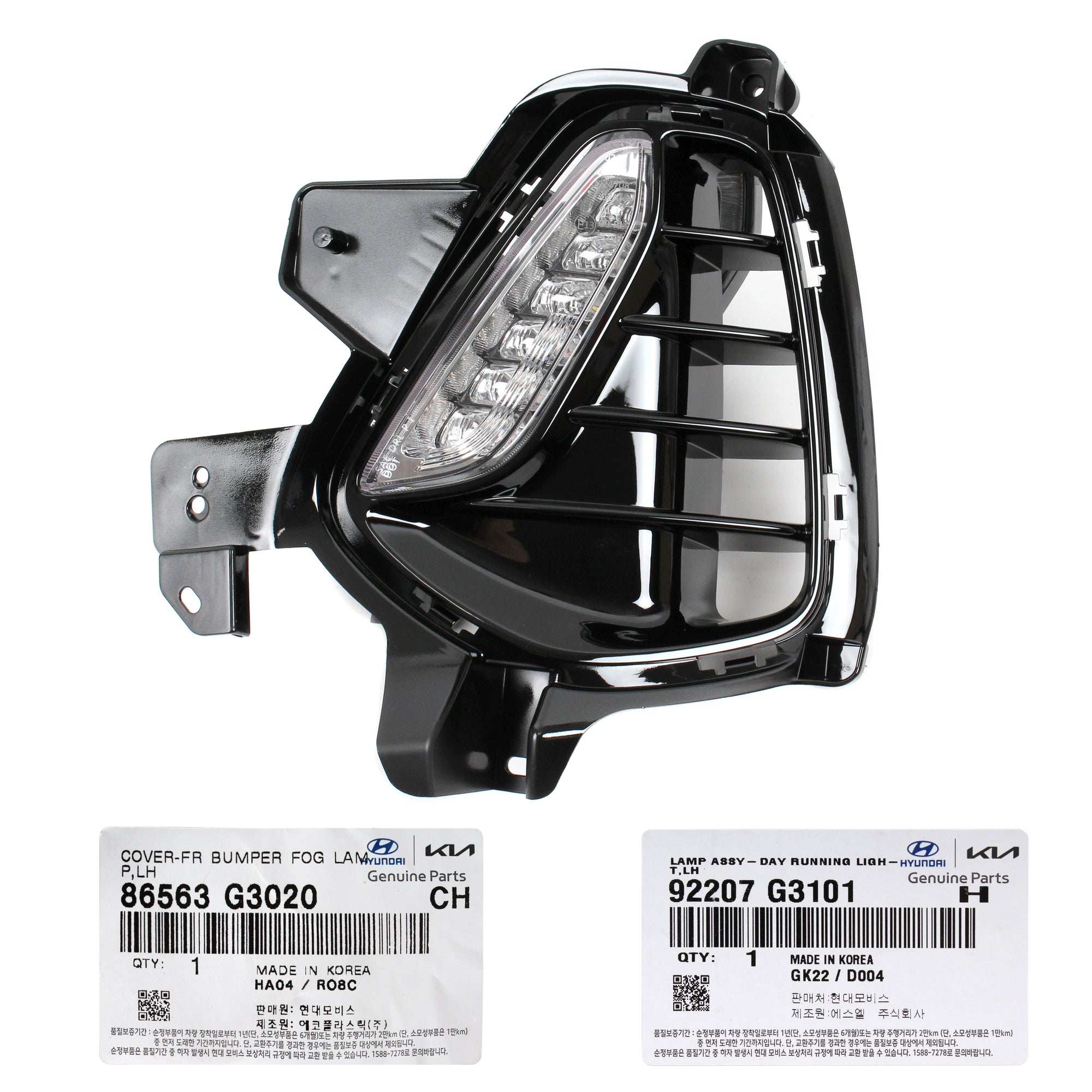 GENUINE DRL Fog Lamp & Cover LEFT DRIVER for 18-20 Hyundai Elantra GT 86563G3020