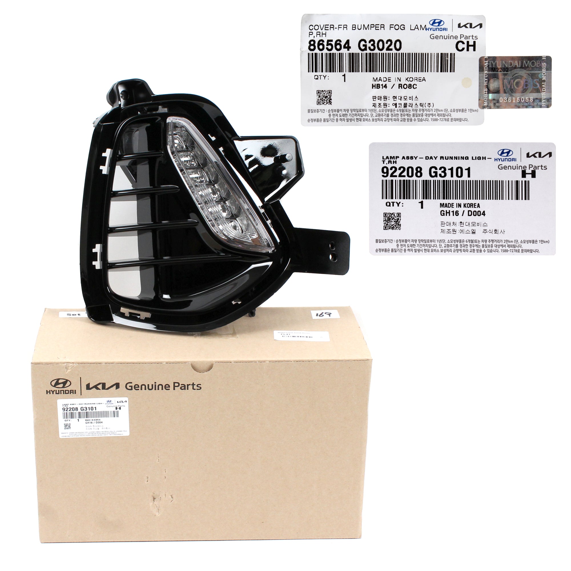 GENUINE DRL Fog Lamp & Cover RIGHT Side for 18-20 Hyundai Elantra GT 86564G3020