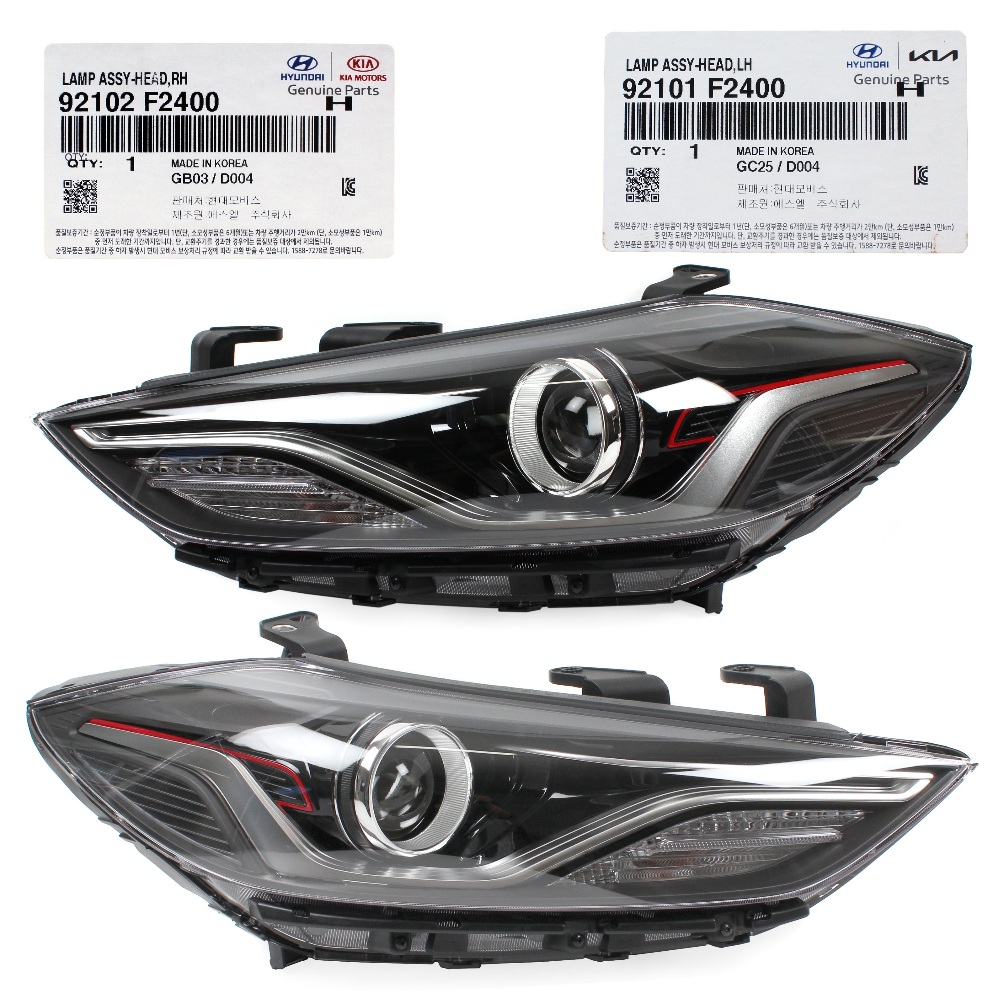 Labwork Front Headlight Assembly Pair – Fits Hyundai Elantra 2021-22, Halogen With LED DRL, Left & Right