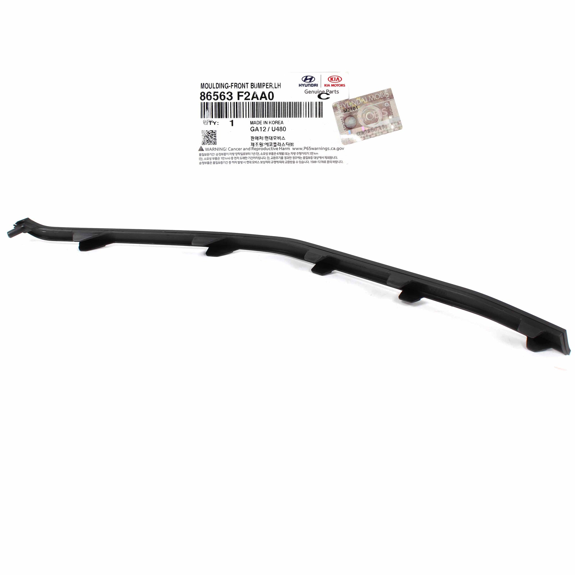GENUINE Front Bumper Lower Molding LEFT for 19-20 Hyundai Elantra 86563F2AA0