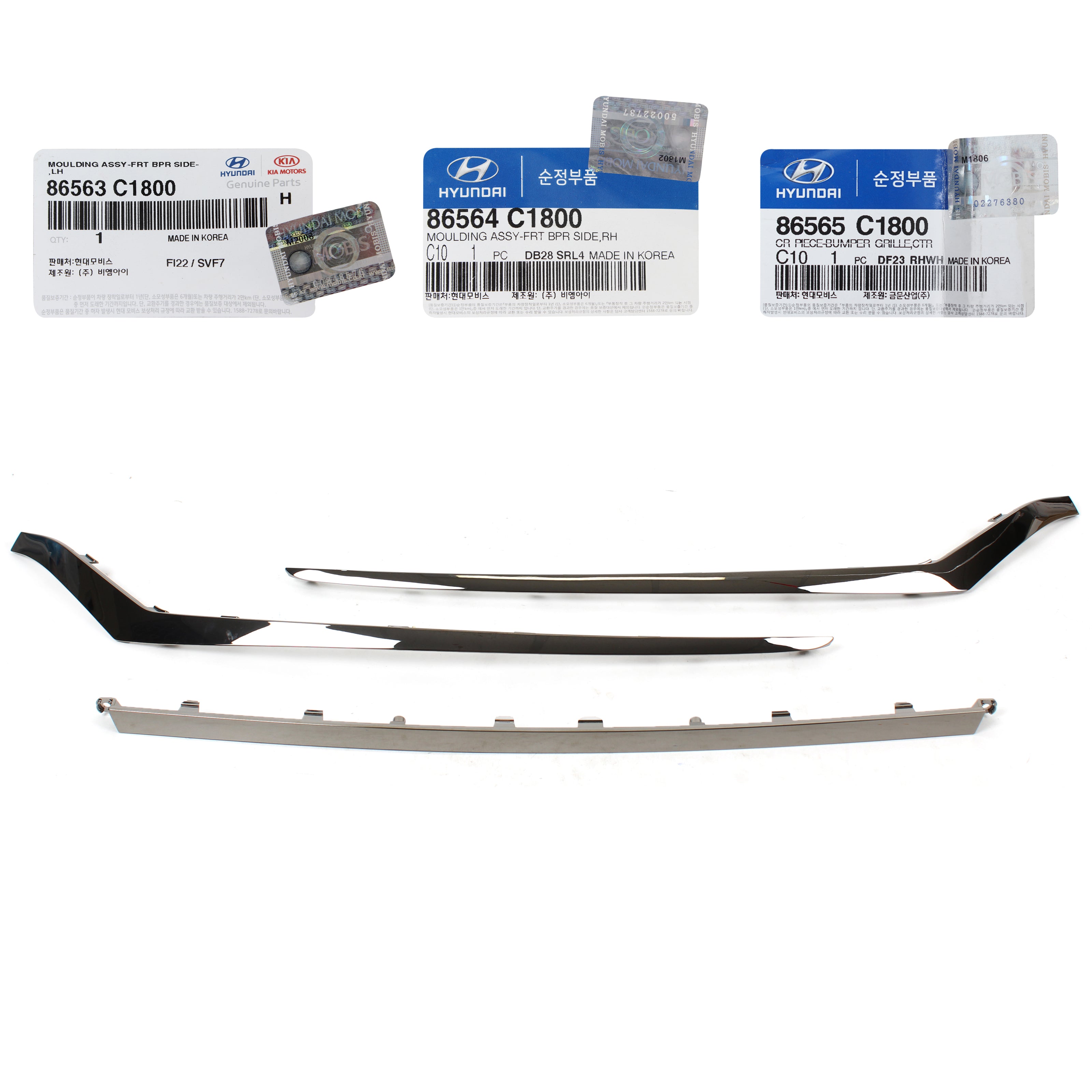 GENUINE Front Bumper Lower Molding 3PCS for 2018 2019 Hyundai