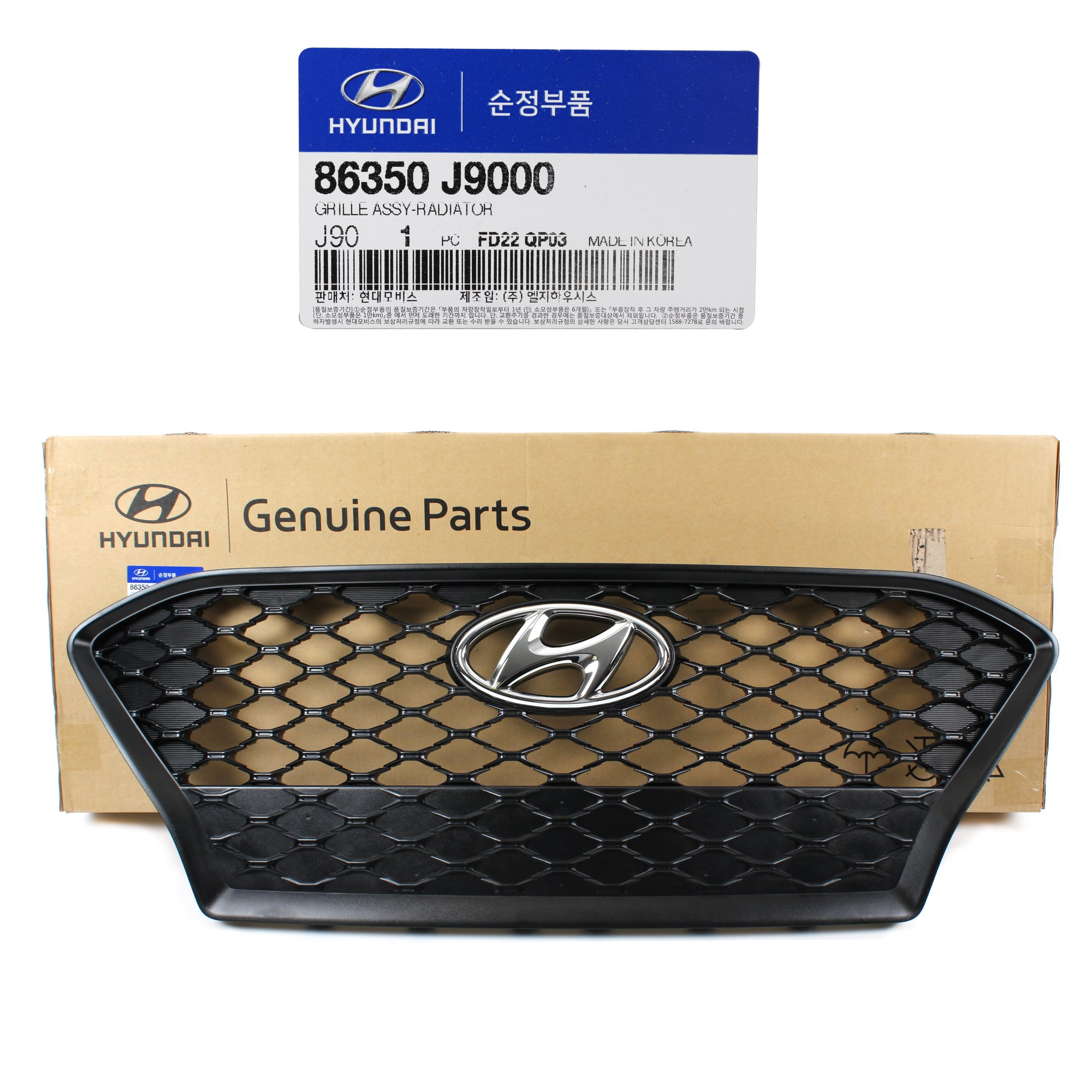GENUINE Front Bumper Radiator Grille BLACK for 2018-2021 Hyundai Kona 86350J9000