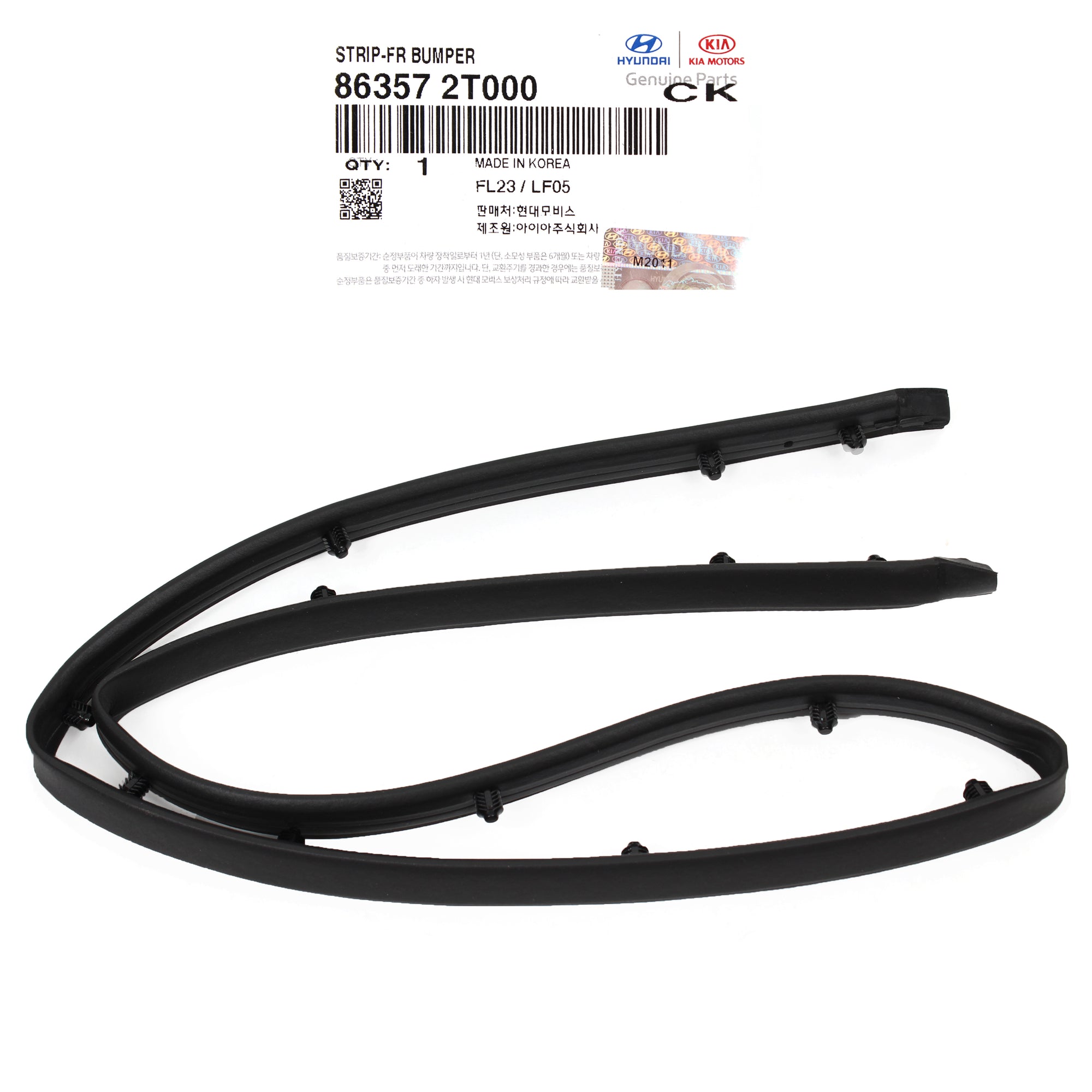 OEM Front Hood Sight Shield Strip Rubber Seal for 11-16 Kia Optima 863572T000