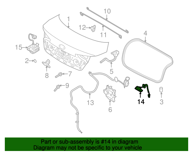 GENUINE Trunk Lid Release Handle for 2011-2016 Cadenza Forte Optima 812602G000