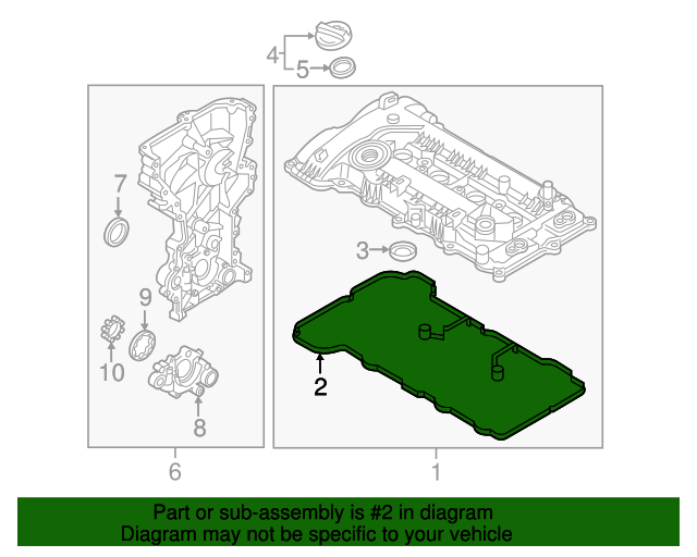 GENUINE Valve Cover Gasket for 17-22 Elantra Kona Veloster Forte Seltos Soul