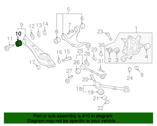 OEM Rear Lower Control Arm Bushing for 07-13 Santa Fe Veracruz Borrego Sorento