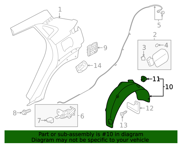 GENUINE Rear Wheel Guard LEFT DRIVER for 2018-2020 Hyundai Kona 86821J9000
