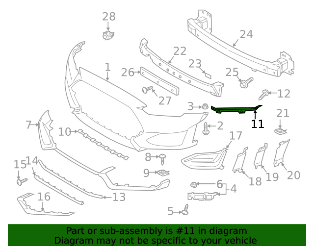GENUINE Front Bumper Trim Molding LEFT for 19-22 Hyundai Veloster N 86551K9000