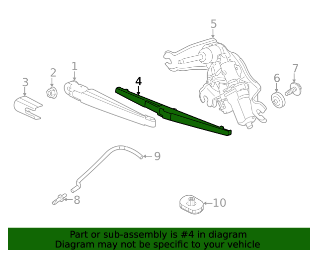 GENUINE Rear Glass Wiper Arm &amp; Blade for 2020-2023 Kia Soul 98820K0000