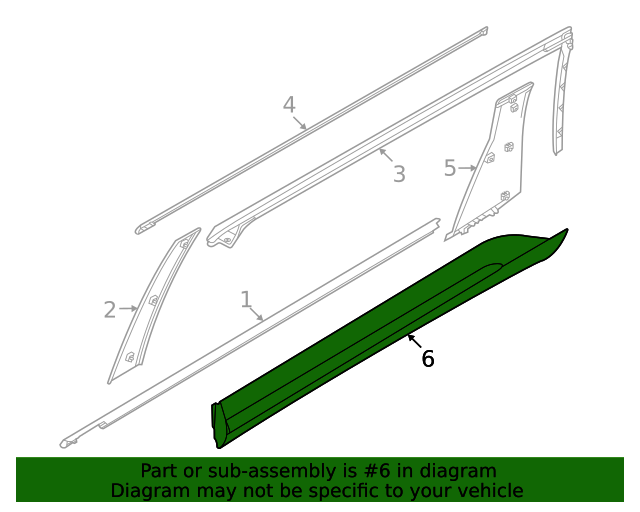 GENUINE REAR Door Lower Molding RIGHT for 2022-2024 Kia Carnival 87732R0100