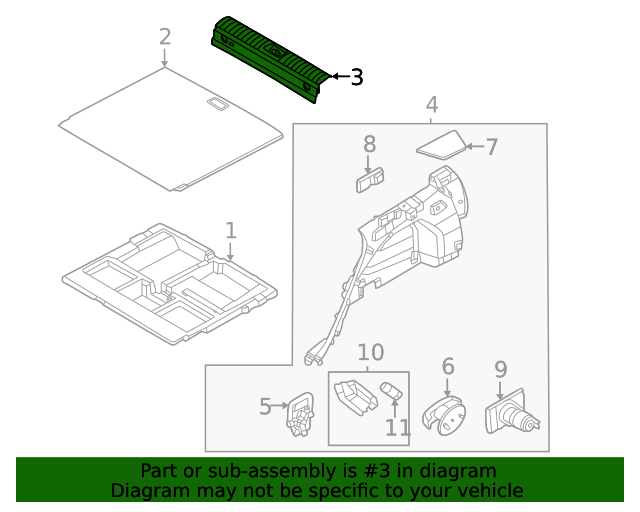 GENUINE Sill Trim Rear Trunk Transverse for 22-24 Hyundai Tucson 85770N9000NNB