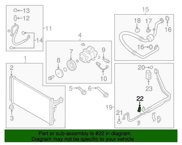 GENUINE HVAC Pressure Sensor Switch for 2005-2021 Hyundai Kia 977213K000
