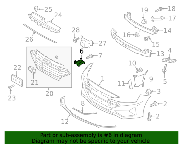 GENUINE Front Bumper Upper Bracket RIGHT for 19-20 Hyundai Elantra 86556F2AA0