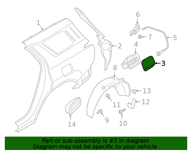GENUINE Fuel Filler Door Cap for 2020 2021 2022 Hyundai Palisade 69511S8000