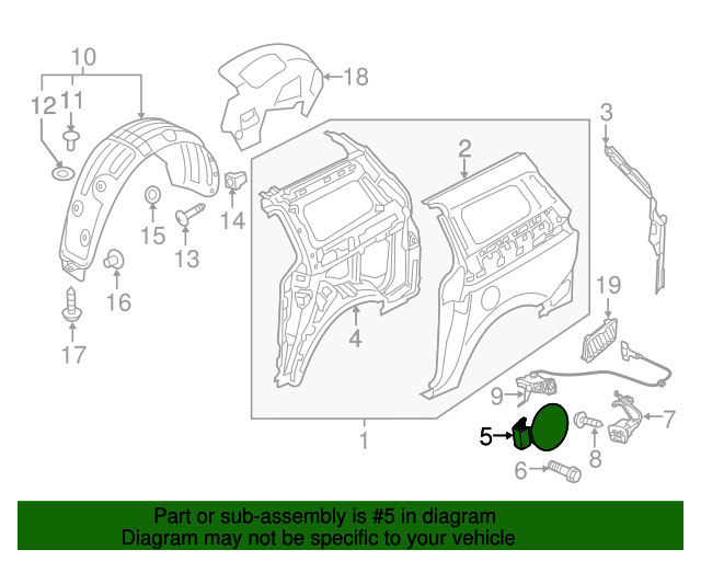 GENUINE Gas Fuel Filler Door for 2015-2018 Kia Sedona 69510A9000