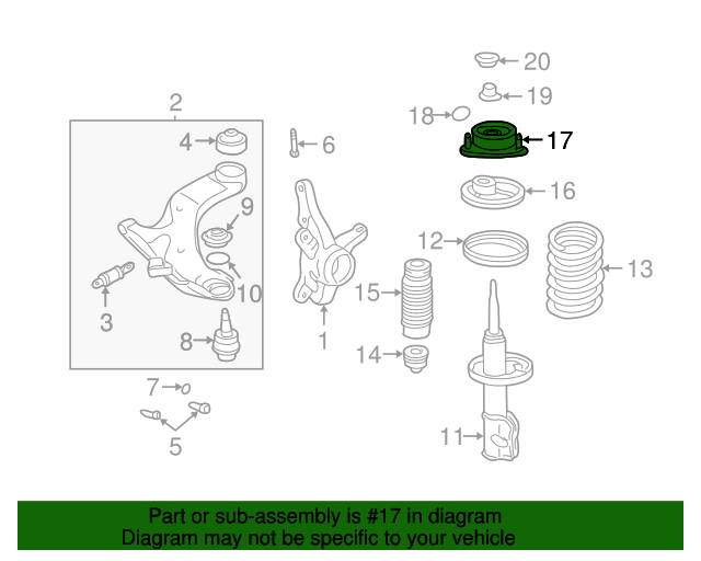 GENUINE Front Suspension Strut Mount for 1996-2009 Elantra Tiburon Spectra
