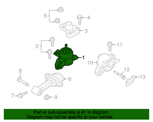 GENUINE Engine Mount for 2014 2015 2016 Kia Soul 21810B2000