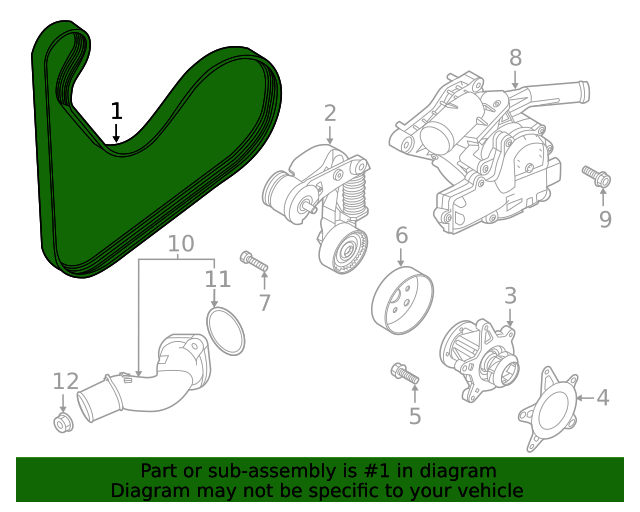 GENUINE Serpentine Belt for 2020-2023 Hyundai Kia 1.6L 252122M000