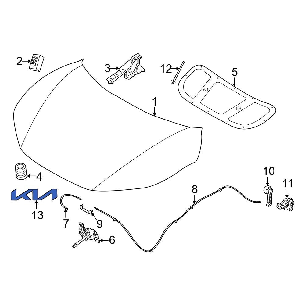 GENUINE "KIA" Front Emblem Badge for 2022 2023 2024 Kia EV6 86320CV000
