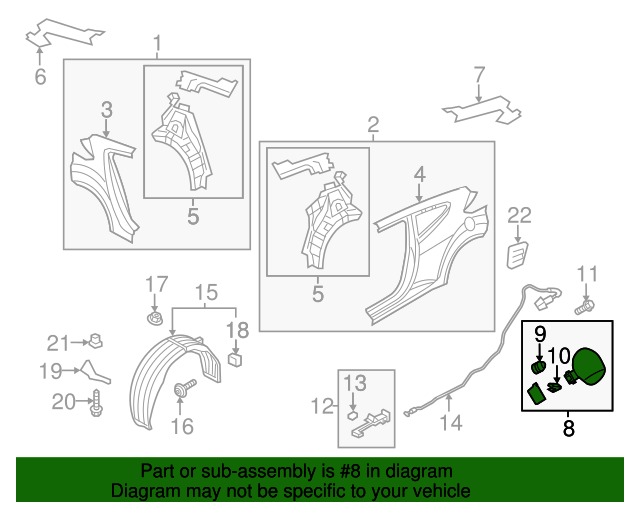 GENUINE Fuel Filler Door for 2012-2017 Hyundai Veloster 695102V000
