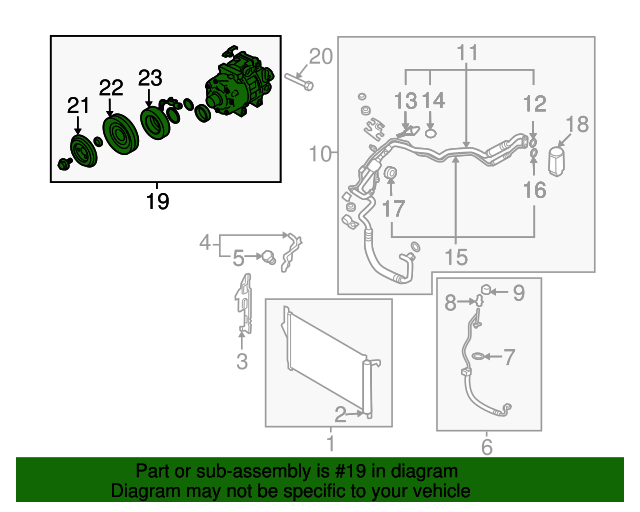 OEM AC Compressor W/ Clutch for 10-12 Santa Fe 11-13 Sorento 2.4L 977011U100