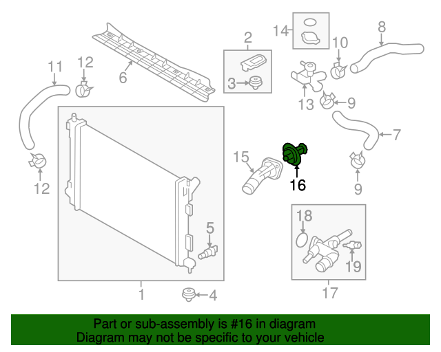 GENUINE Coolant Thermostat for 2015-2022 Hyundai Kia 1.6L 255002B000