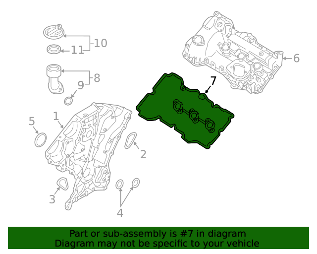OEM Valve Cover Gasket LEFT for 17-24 GENESIS HYUNDAI KIA 3.3L 3.8L 224533L101