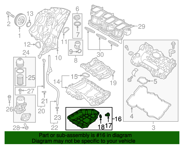 OEM Engine Oil Pan Lower for Azera Santa Fe Cadenza Sedona Sorento 215103C201