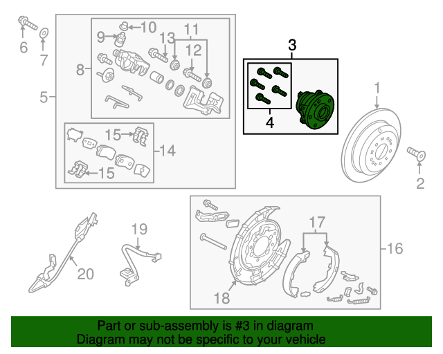 GENUINE Rear Wheel Hub &amp; Bearings 2Set for 2015-2021 Kia Sedona 52750A9000