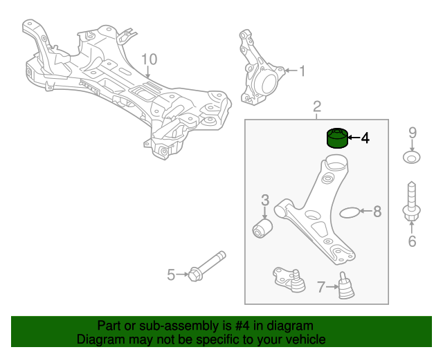 GENUINE Front Lower Control Arm Bushing for 2011-2017 Accent Elantra Veloster
