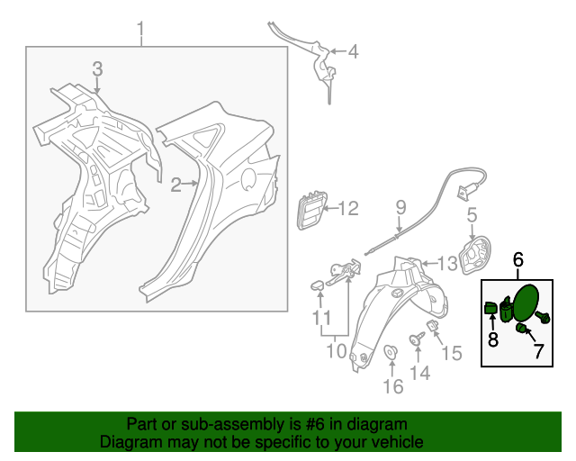 GENUINE Fuel Filler Door for 2011-2015 Hyundai Tucson 695102S000