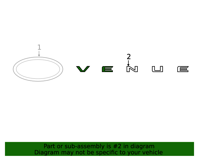 GENUINE Rear Trunk Emblem Nameplate for 2020-2024 Hyundai Venue 86310K2000
