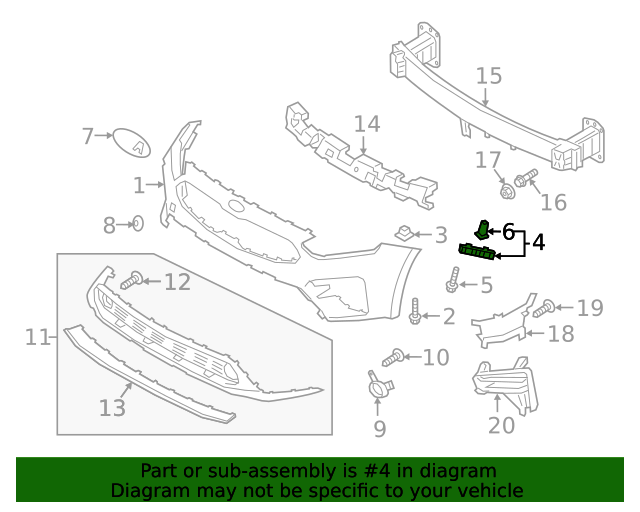 GENUINE Kia Soul 2019-2022 for Front Bumper Bracket PASSENGER 86552M7000