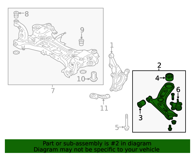 GENUINE Front Control Arm PASSENGER for 2018-2023 Hyundai Kona 54501J9000