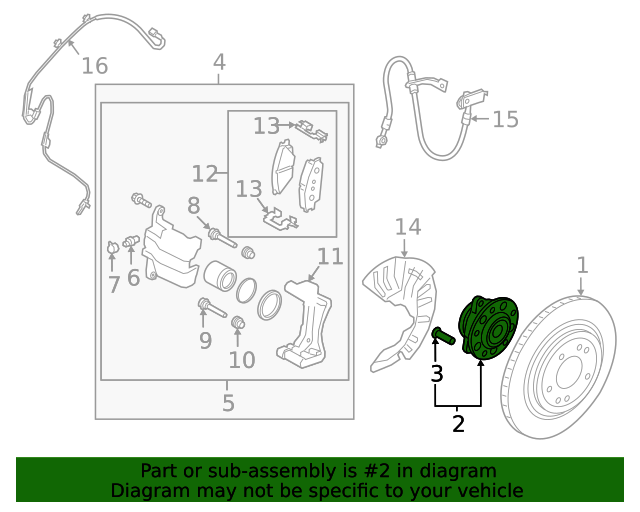 GENUINE Front Wheel Hub &amp; Bearing for 2020-2023 Kia Soul 51750O1000