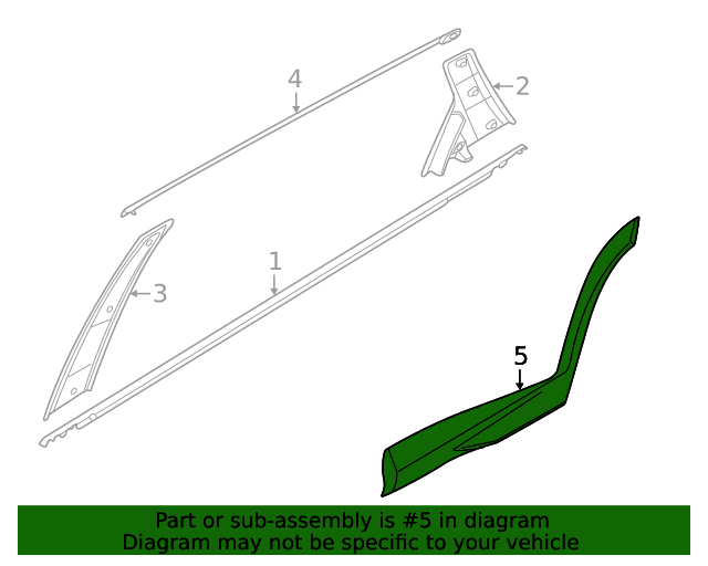 thumbnail image 2 of Genuine Hyundai Rear Left Door Molding For Tucson 2022-2023 - Black Textured Finish 2 of 6