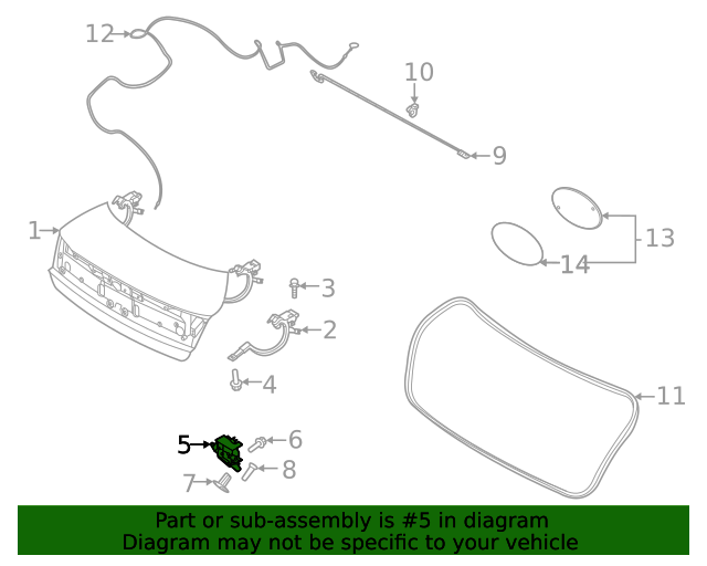 GENUINE Trunk Lid Lock Latch for 2020-2024 Hyundai Sonata Kia K5 81230L0000