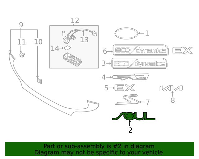 GENUINE Rear Trunk "SOUL" Emblem Badge for 2020 2021 2022 Kia Soul 86310K0000