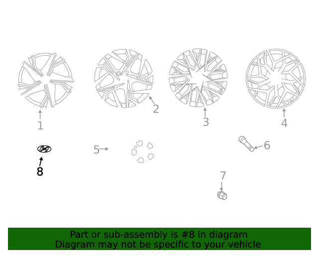 GENUINE Wheel Center Caps 4PCS 18" 19" for 2020-2023 Elantra Sonata 52960L1200