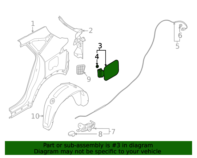 GENUINE Fuel Filler Door for 2021 2022 2023 Kia Seltos 69510Q5000