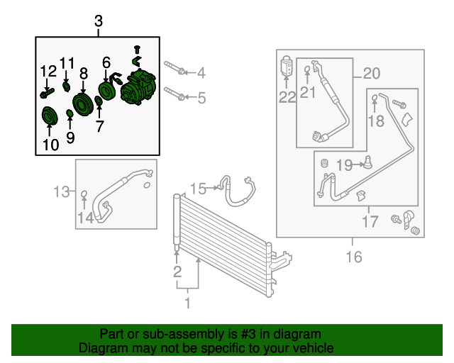 OEM AC Compressor W/ Clutch for 2010-2012 Genesis Coupe 3.8L 977012M100