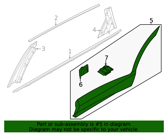 GENUINE Rear Door Lower Molding RIGHT for 2021-2023 GENESIS GV80 87732T6000N5M